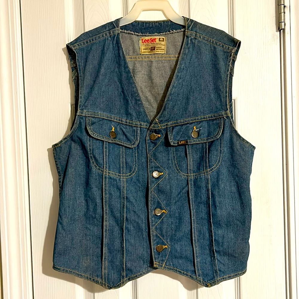 Vintage 1970s Lee Denim Vest - image 1